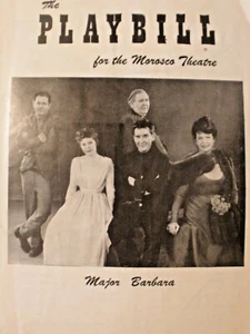 Morosco Theater MAJOR BARBARA 1957 Theaterspielzettel Burgess Meredith Eli Wallach - Bild 1 von 12