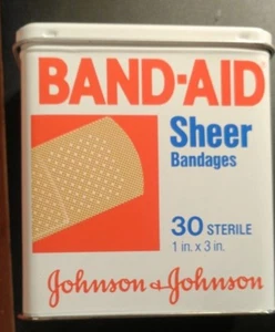 Band Aid Tin Box, With Band-Aids Vintage Item - Picture 1 of 7