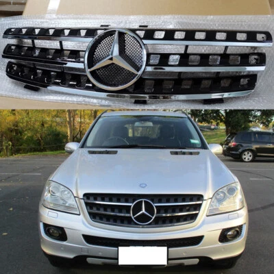 Grelha para 2005-2008 Mercedes Benz W164 ML320 ML350 ML500 ML550 grade com emblema - Imagem 1 de 4