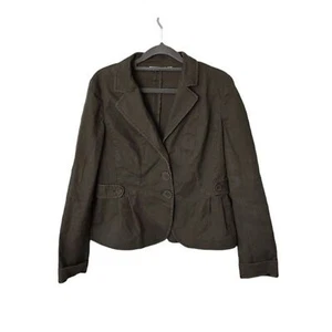 Halogen Army Green Three Button Jacket Womens Small Coat Outerwear - Picture 1 of 6