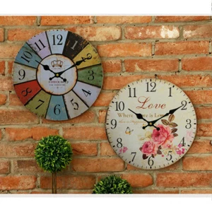 Nostalgic Wall Clock Mediterranean Restaurant Simple Decoration Clock - Picture 1 of 13