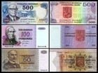 2x  50, 100, 500 Markkaa  - Ausgabe 1975 - 1977 - Reproduktion - 05