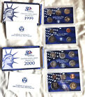 1999 and 2000 US Mint proof sets with COA