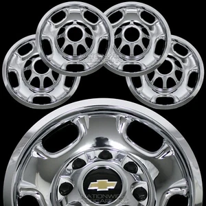 4 Chevy Silverado 2500 3500 HD 17" 8 Lug CHROME Wheel Skins Rim Covers Hub Caps - Picture 1 of 11