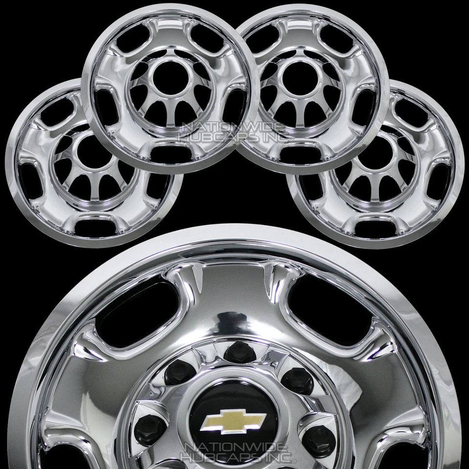 4 Chevy Silverado 2500 3500 HD 17" 8 Lug Chrome Wheel Skins Rim Covers Hub Caps