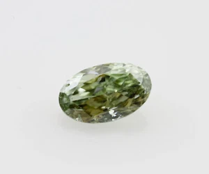 Chameleon Diamond - 0.20ct Oval Natural Loose Fancy Deep Green Diamond - Picture 1 of 5