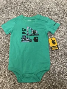 NWT Carhartt Baby Boy Bodysuit One Piece Snaps Short Sleeve 9 Months - Picture 1 of 3
