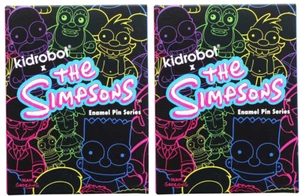 KIDROBOT THE SIMPSONS ENAMEL PIN SERIES LOT OF 2 RANDOM BLIND BOXES NEW TY3139 - Picture 1 of 2