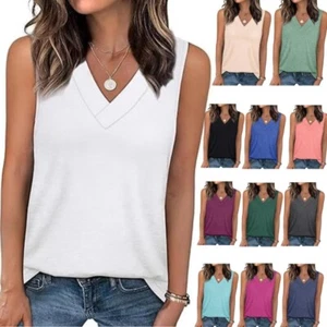 Fashionable Sleeveless V Neck Top for Women Lightweight and Breathable Tank Tops - Picture 1 of 65