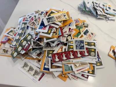 12 oz 1-26¢ 1500 US POSTAGE STAMPS NOT USED AS INTENDED ON PAPER approx 2000 /LB - Image 1 of 4