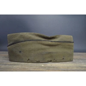 World Ward Era Wool Garrison Cap Olive Green Moth Ridden Pettibone Bros Vintage - Picture 1 of 9