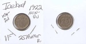 Iceland 25 aurar 1925 HCN_GJ Christian X,  High grade!! - Picture 1 of 1