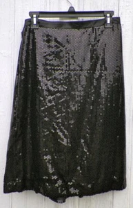 Size 10 Petite 10P Skirt Black Sequins Godet N Y Collection New with Tags - Picture 1 of 5