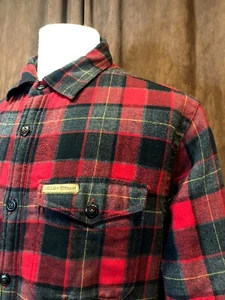 Field and Stream Heavy Fleeced Lined Button Front Jacket Shirt Plaid Red Large - Picture 1 of 8