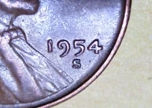 1954S MISSPLACED MINTMARK MINT ERROR WHEAT CENT RARE SAN FRANCISCO LINCOLN PENNY - Picture 1 of 11