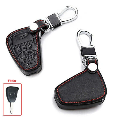 Para Jeep Wrangler 3 Botones Negro Cuero PU Control Remoto Llavero Bolsa Soporte Estuche Cubierta Foto 1 de 4