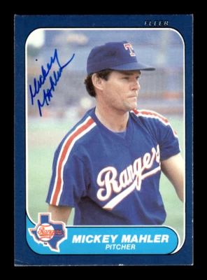1986 Fleer Update # U70 Mickey Mahler Autograph Signed Card (M2) Texas Rangers - Image 1 of 2