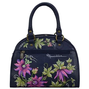 ANUSCHKA® Henkeltasche echt Leder 2 Wege-Zipper handbemalt - Bild 1 von 4
