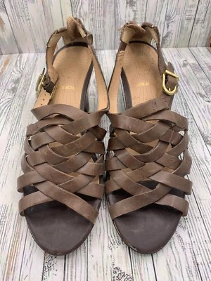 Sandalias Circa Joan & David talla 8,5 Marvita para mujer tacón con tiras cuero marrón Foto 1 de 4