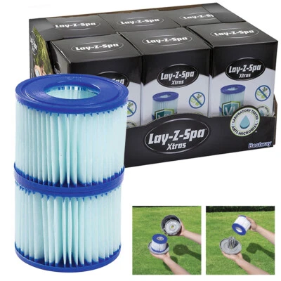 Bestway Lay Z Spa Xtrs Hot Pool Filter Pump Cartridge Twin Pack VI - Image 1 of 4