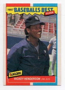 Rickey Henderson 1987 Fleer Sluggers/Pitchers #18 Baseball Card