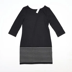 White House Black Market S Black White Striped Formal Sheath Dress 3/4 Sleeve - Picture 1 of 7