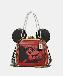 NUEVO CON ETIQUETAS BOLSO COACH X DISNEY MICKEY MOUSE KEITH HARING KISSLOCK EN EMBALAJE ORIGINAL - Imagen 1 de 8