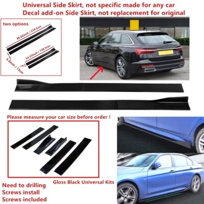 86/54.5" For 2020-23 AUDI A6 Allroad C8 Universal Gloss Side Skirt Extension Lip Foto 1 de 4