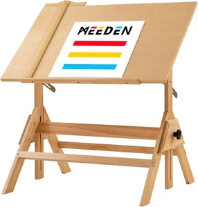 Wood Adjustable Drafting Table: 35.5" x 23.5" Art Drawing Desk with Various Heig - Picture 1 of 6
