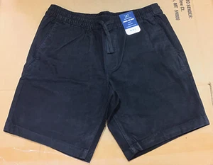 George Above The Knee Stretch Pull On Shorts Mens Black Elastic Waist 9 Inch - Picture 1 of 6