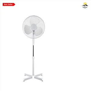 16" Oscillating Pedestal Electric Floor Fan - 3 Speed Adjustable Height, White - Picture 1 of 2