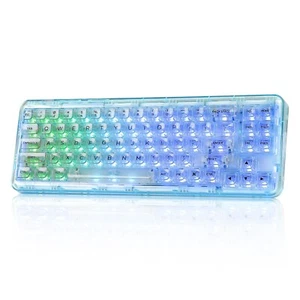 YUNZII X71 Transparent Mechanical Keyboard with Clear Keycaps, BT5.0/2.4G/USB... - Picture 1 of 9