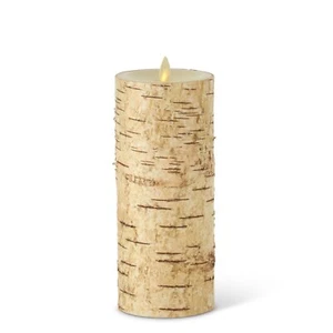 Luminara Flameless Moving Flame Pillar Candles Real Birch Bark LED Battery Light - Picture 1 of 1
