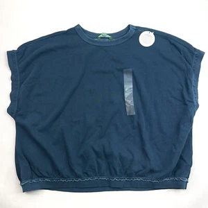 Dip Dark Teal Sleeveless Sweatshirt Pullover Top Women’s Big Size L - Picture 1 of 8