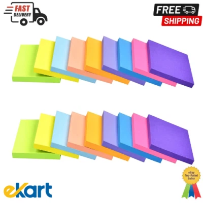 18 Pack Sticky Notes 3”X3”Bright Colors Self-Stick Note Pads, 9 Colors - Image 1 of 4