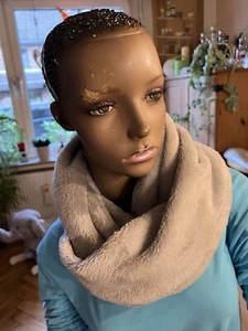 kuschelweicher Wellness Micro Fleece Plüsch Loop Schal hellgrau Handarbeit -NEU- - Bild 1 von 4