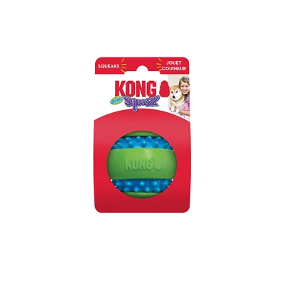 KONG Squeezz Goomz Ball M 6,5cm Hund quietschender Ball Zahnpflege Spielzeug - Bild 1 von 2