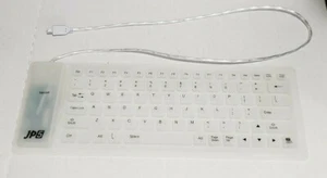 NEW! LOT OF (10) OEM JP5 MICRO USB WIRED WHITE RUBBER KEYBOARDS - Picture 1 of 6