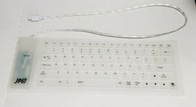 NEW! LOT OF (10) OEM JP5 MICRO USB WIRED WHITE RUBBER KEYBOARDS - Image 1 of 4