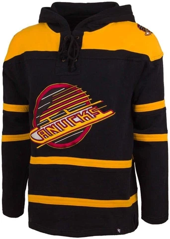 Men's Vancouver Canucks '47 Brand Heavyweight Jersey Lacer Hoodie NHL Hockey Cover