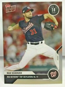 Max Scherzer 2020 Topps Now MLB Network's Top 100 #MN14 - NATIONALS 14 - SP /491