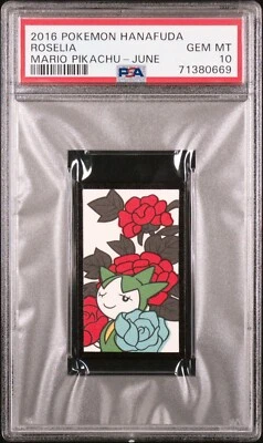 Roselia PSA 10 2016 Pokemon Hanafuda Mario Pikachu June Japanese Card Gem - Image 1 of 2