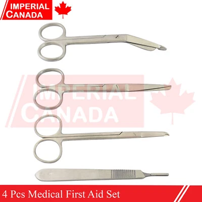 4 Pcs Medical First Aid Suture Dressing Scissors BP Handle Surgical Inst DS-2102 - Image 1 of 4