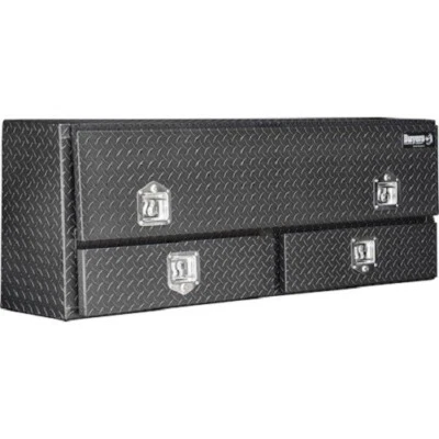 Buyers #1735631 60" Matte Black Diamond Tread Aluminum Contractor Box w/Drawers - Image 1 of 4