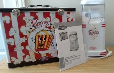 Máquina de palomitas de maíz blanca retro vintage de los años 60 con lata de metal ~ electrónica para el hogar probada Foto 1 de 2