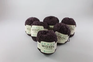 Berroco Sensu Wool Tweed Yarn Lot of 6 Balls Vintage Purple & Black Color 7551 - Picture 1 of 6