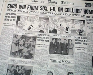 THE MASTERS TOURNAMENT Byron Nelson & Bobby Jones Golf Augusta GA 1937 Newspaper - Picture 1 of 6