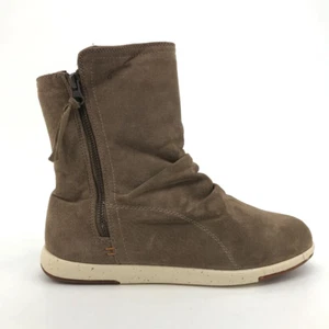 Emu Australia Womens Barakee Slouch Boot Brown Leather Fur Lining Mid Calf Zip 7 - Picture 1 of 14