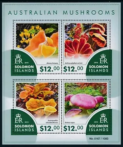2015 SOLOMON ISLANDS AUSTRALIAN MUSHROOMS MINI SHEET (4 STAMP) FINE MINT MNH - Picture 1 of 1