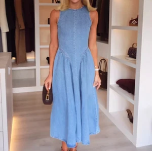 NWT H&M Open-back Denim Dress Light Denim Blue 1282698001 Sizes XS, S, XL, XXL - Picture 1 of 9